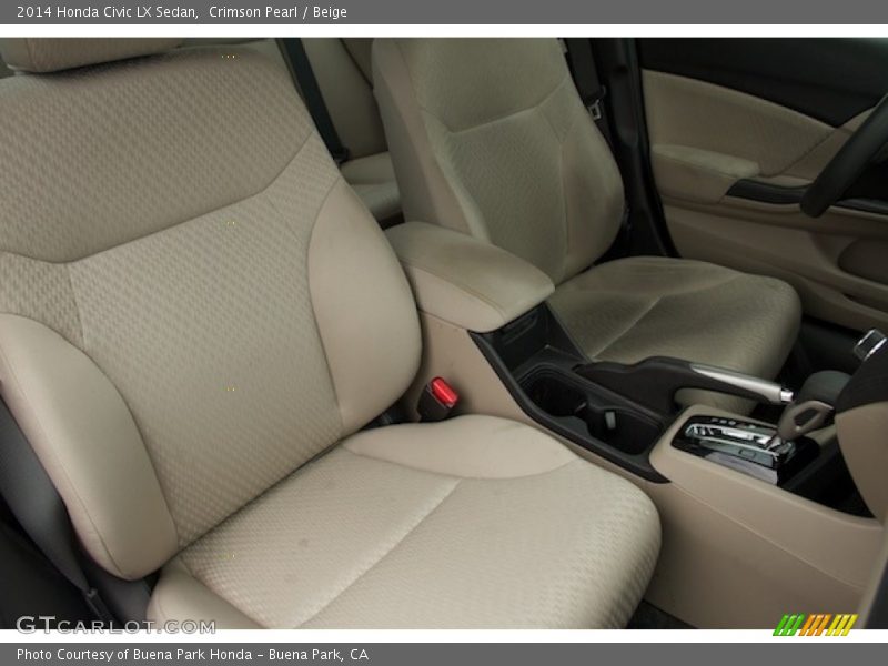 Crimson Pearl / Beige 2014 Honda Civic LX Sedan