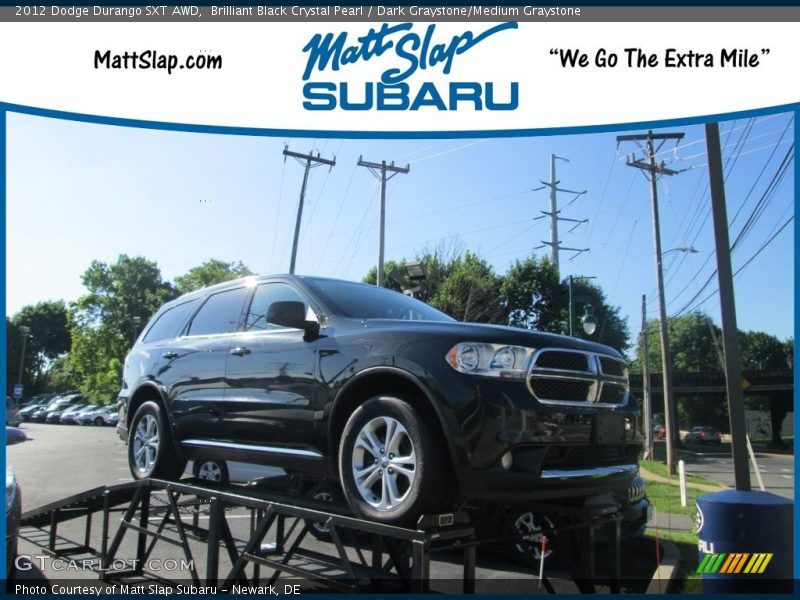 Brilliant Black Crystal Pearl / Dark Graystone/Medium Graystone 2012 Dodge Durango SXT AWD