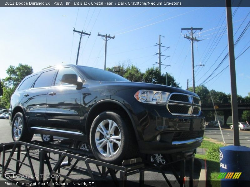 Brilliant Black Crystal Pearl / Dark Graystone/Medium Graystone 2012 Dodge Durango SXT AWD