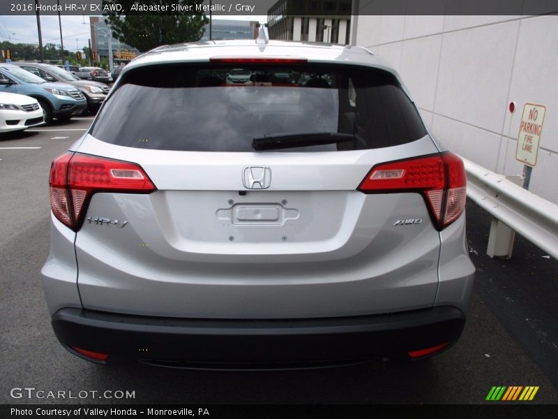 Alabaster Silver Metallic / Gray 2016 Honda HR-V EX AWD