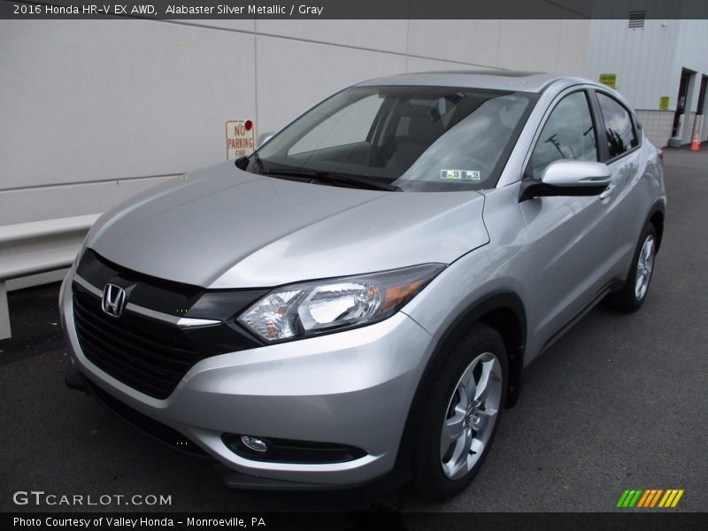 Alabaster Silver Metallic / Gray 2016 Honda HR-V EX AWD