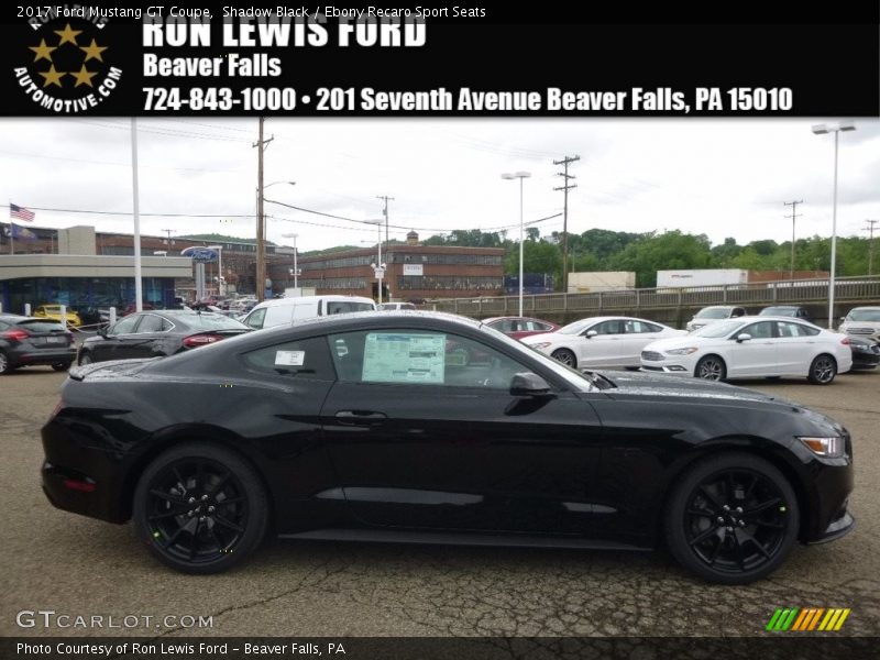 Shadow Black / Ebony Recaro Sport Seats 2017 Ford Mustang GT Coupe