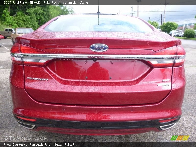 Ruby Red / Medium Light Stone 2017 Ford Fusion SE AWD