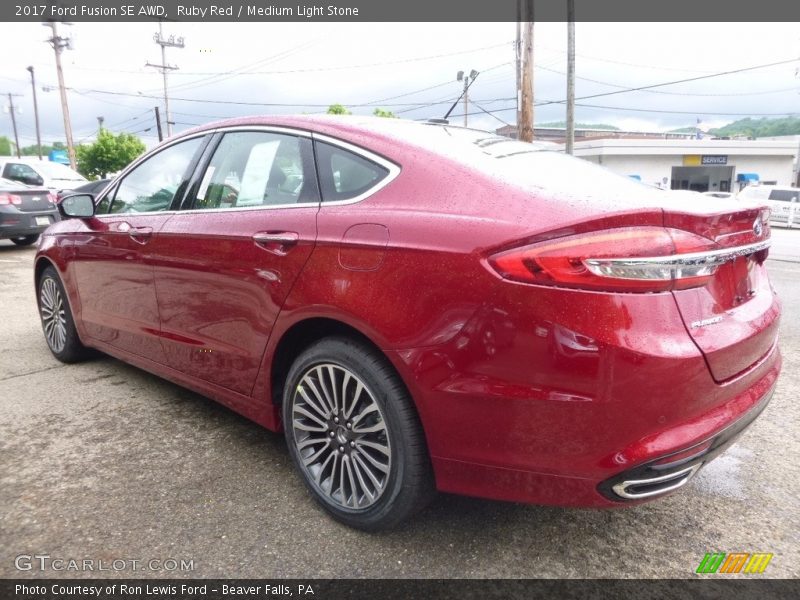 Ruby Red / Medium Light Stone 2017 Ford Fusion SE AWD