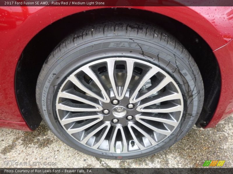 Ruby Red / Medium Light Stone 2017 Ford Fusion SE AWD