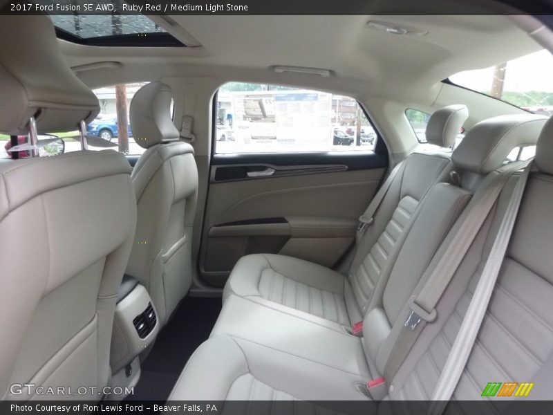Ruby Red / Medium Light Stone 2017 Ford Fusion SE AWD
