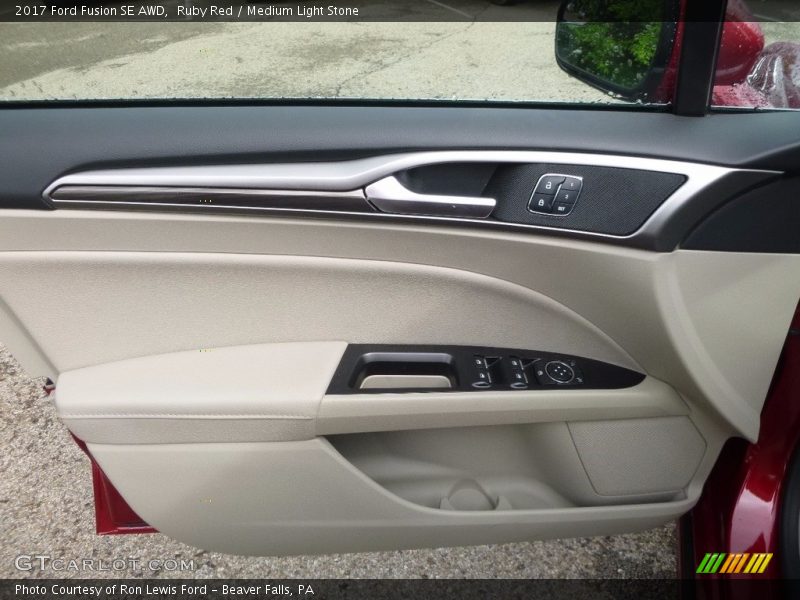 Ruby Red / Medium Light Stone 2017 Ford Fusion SE AWD