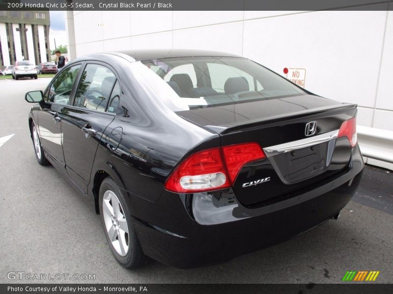 Crystal Black Pearl / Black 2009 Honda Civic LX-S Sedan