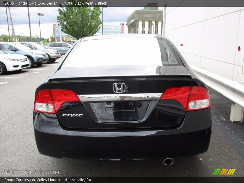 Crystal Black Pearl / Black 2009 Honda Civic LX-S Sedan