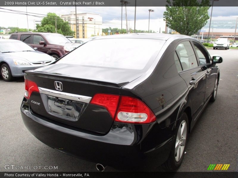 Crystal Black Pearl / Black 2009 Honda Civic LX-S Sedan