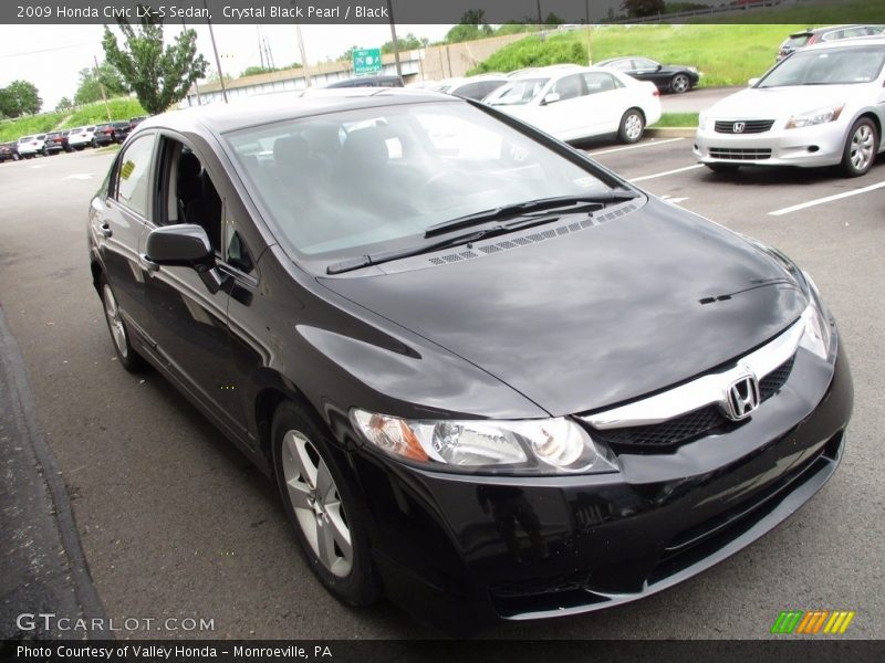 Crystal Black Pearl / Black 2009 Honda Civic LX-S Sedan