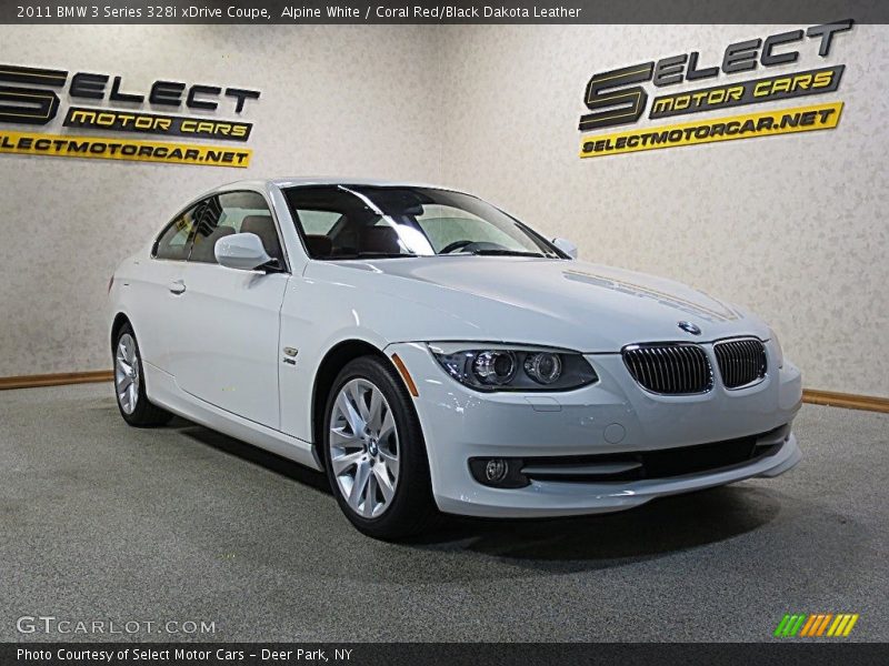 Alpine White / Coral Red/Black Dakota Leather 2011 BMW 3 Series 328i xDrive Coupe