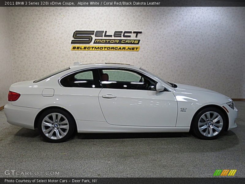 Alpine White / Coral Red/Black Dakota Leather 2011 BMW 3 Series 328i xDrive Coupe