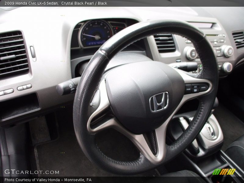 Crystal Black Pearl / Black 2009 Honda Civic LX-S Sedan