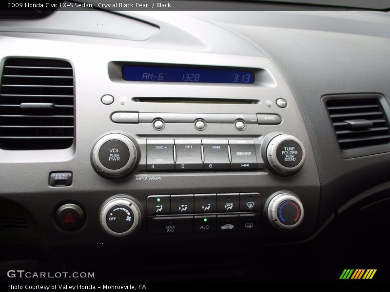 Crystal Black Pearl / Black 2009 Honda Civic LX-S Sedan
