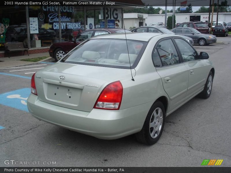 Platinum Green Metallic / Beige 2003 Hyundai Elantra GLS Sedan