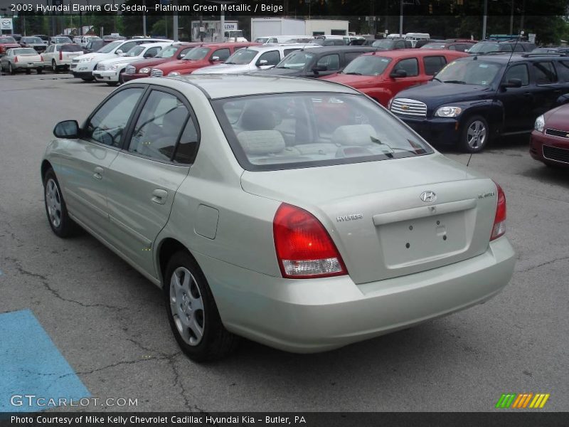 Platinum Green Metallic / Beige 2003 Hyundai Elantra GLS Sedan