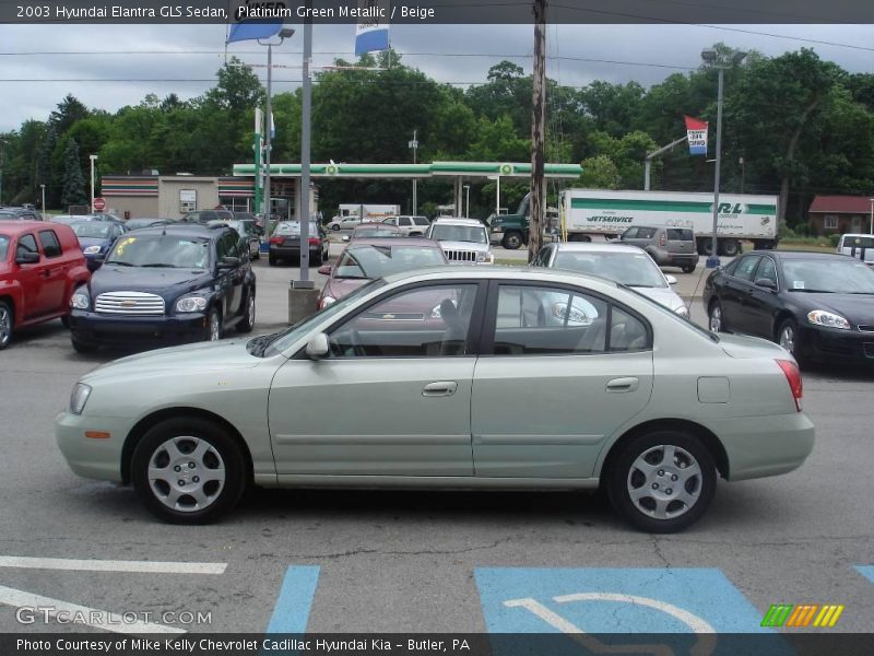 Platinum Green Metallic / Beige 2003 Hyundai Elantra GLS Sedan