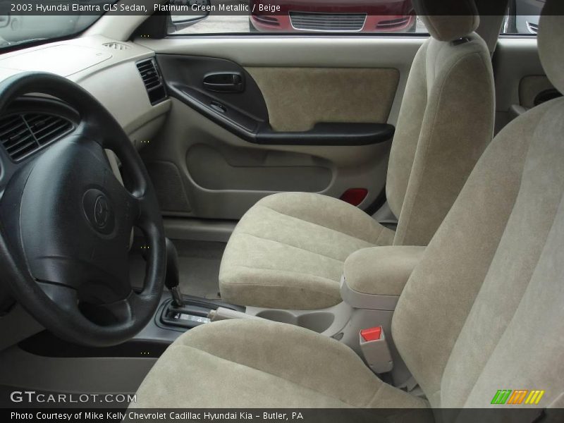 Platinum Green Metallic / Beige 2003 Hyundai Elantra GLS Sedan