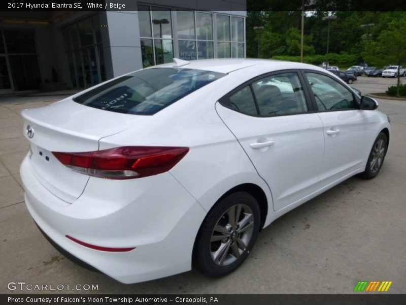 White / Beige 2017 Hyundai Elantra SE