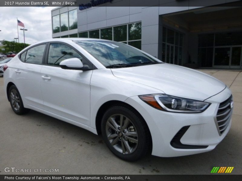 White / Beige 2017 Hyundai Elantra SE