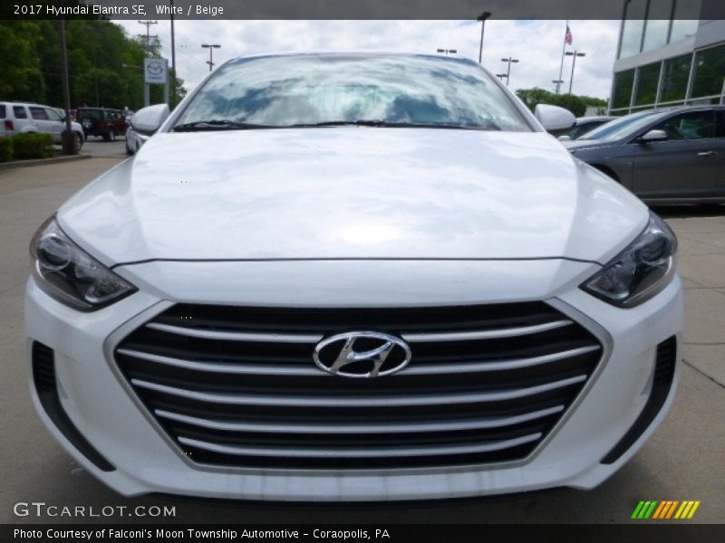 White / Beige 2017 Hyundai Elantra SE