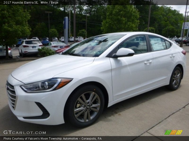 White / Beige 2017 Hyundai Elantra SE