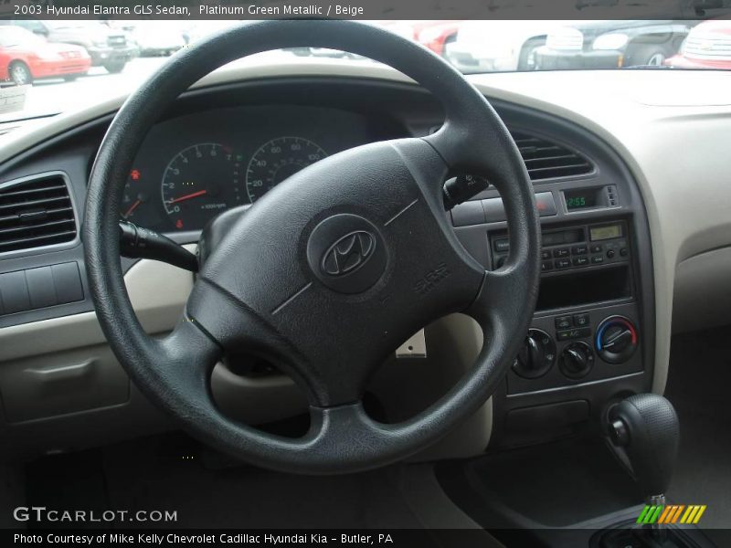 Platinum Green Metallic / Beige 2003 Hyundai Elantra GLS Sedan