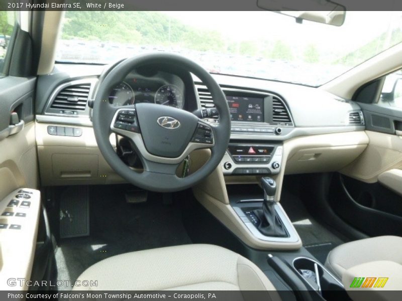 White / Beige 2017 Hyundai Elantra SE