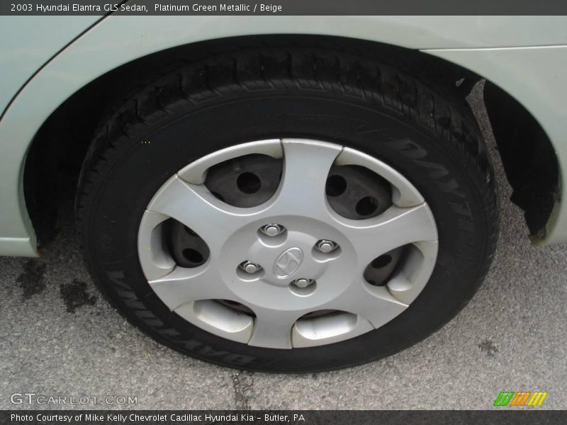 Platinum Green Metallic / Beige 2003 Hyundai Elantra GLS Sedan