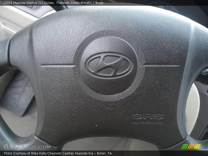 Platinum Green Metallic / Beige 2003 Hyundai Elantra GLS Sedan