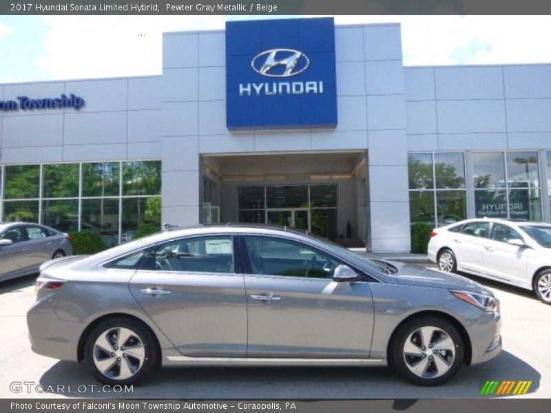 Pewter Gray Metallic / Beige 2017 Hyundai Sonata Limited Hybrid