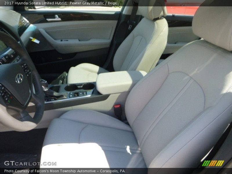 Pewter Gray Metallic / Beige 2017 Hyundai Sonata Limited Hybrid