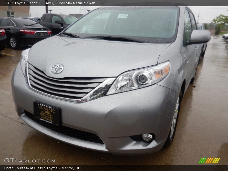 Silver Sky Metallic / Ash 2017 Toyota Sienna XLE AWD