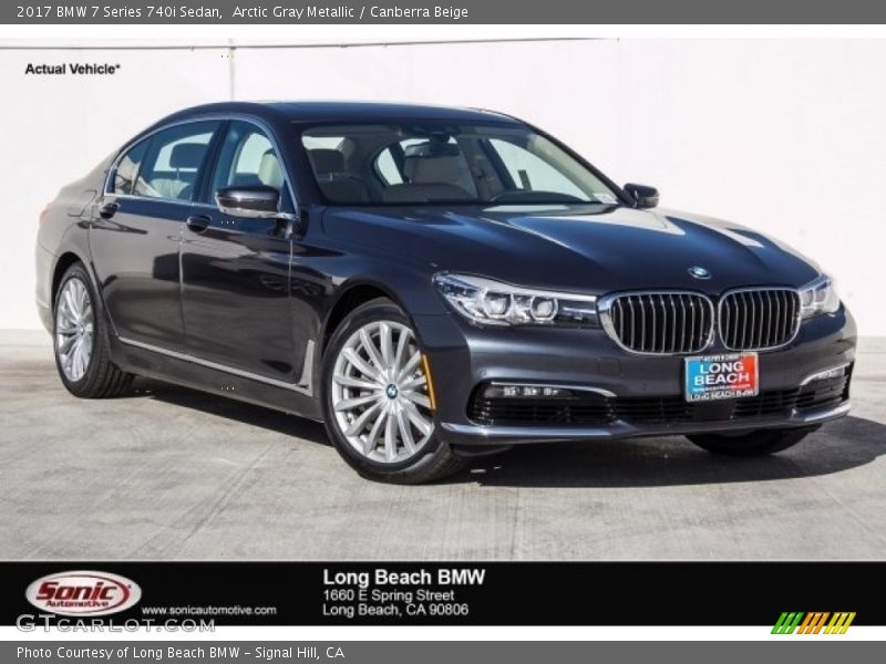 Arctic Gray Metallic / Canberra Beige 2017 BMW 7 Series 740i Sedan