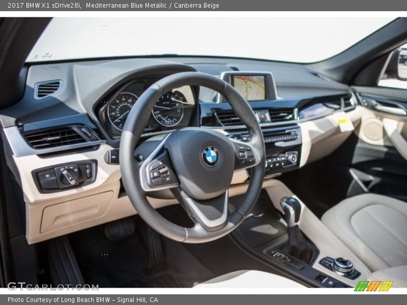 Mediterranean Blue Metallic / Canberra Beige 2017 BMW X1 sDrive28i