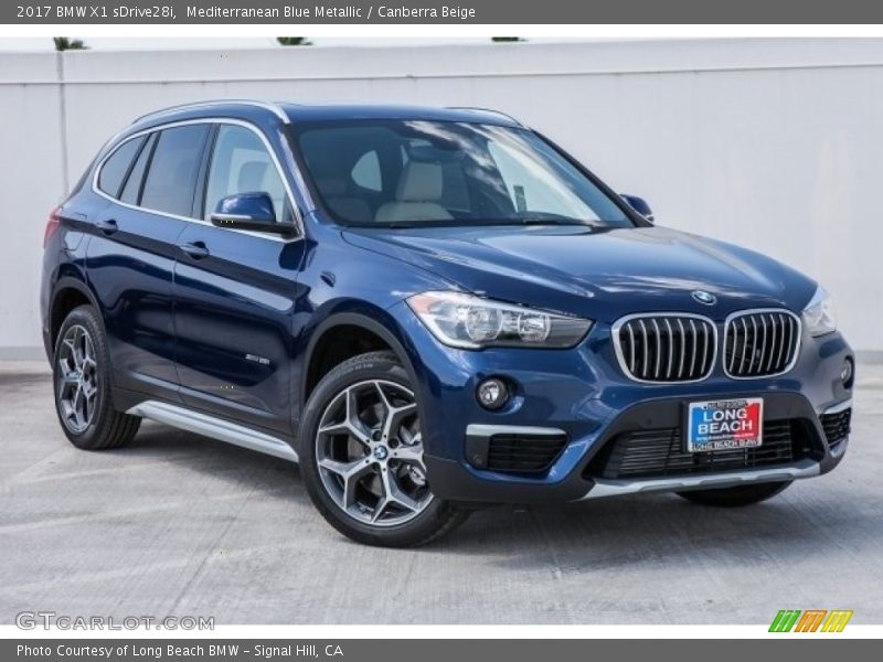 Mediterranean Blue Metallic / Canberra Beige 2017 BMW X1 sDrive28i