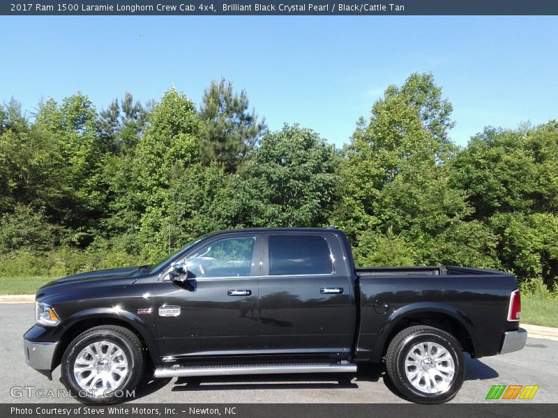 Brilliant Black Crystal Pearl / Black/Cattle Tan 2017 Ram 1500 Laramie Longhorn Crew Cab 4x4