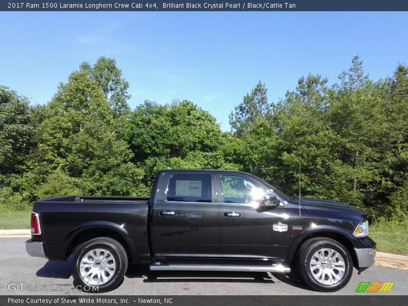 Brilliant Black Crystal Pearl / Black/Cattle Tan 2017 Ram 1500 Laramie Longhorn Crew Cab 4x4