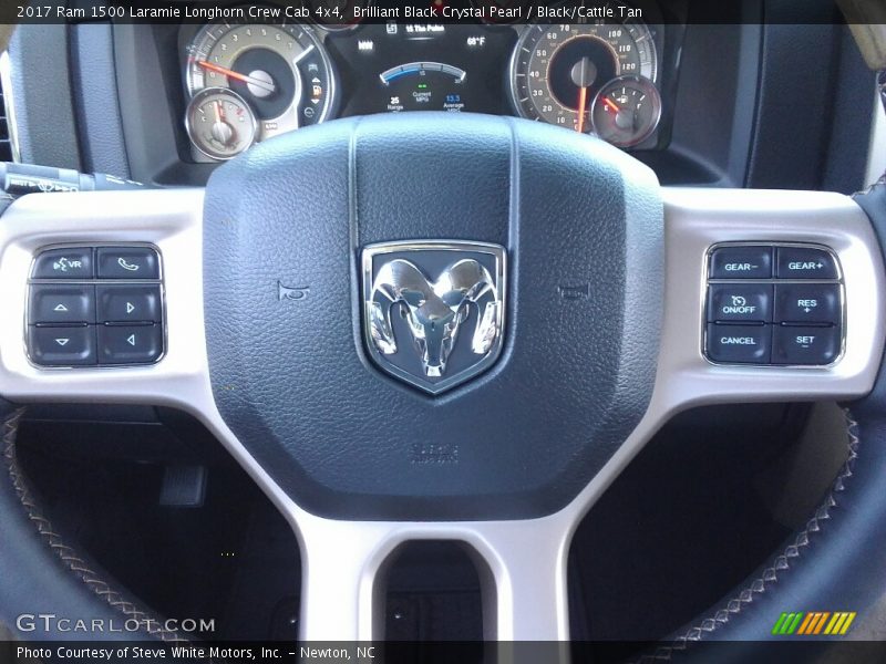 Brilliant Black Crystal Pearl / Black/Cattle Tan 2017 Ram 1500 Laramie Longhorn Crew Cab 4x4