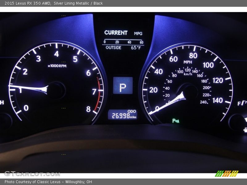 Silver Lining Metallic / Black 2015 Lexus RX 350 AWD