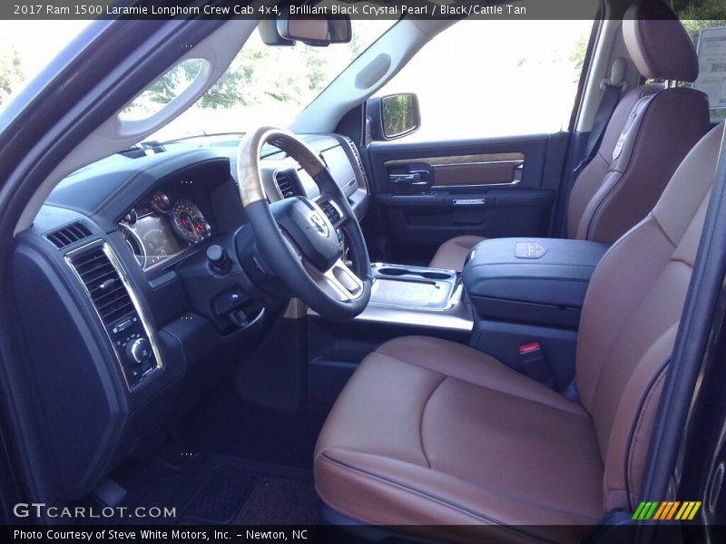 Brilliant Black Crystal Pearl / Black/Cattle Tan 2017 Ram 1500 Laramie Longhorn Crew Cab 4x4
