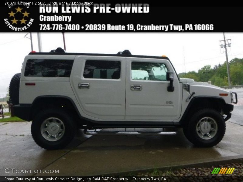 Birch White / Ebony Black 2007 Hummer H2 SUV