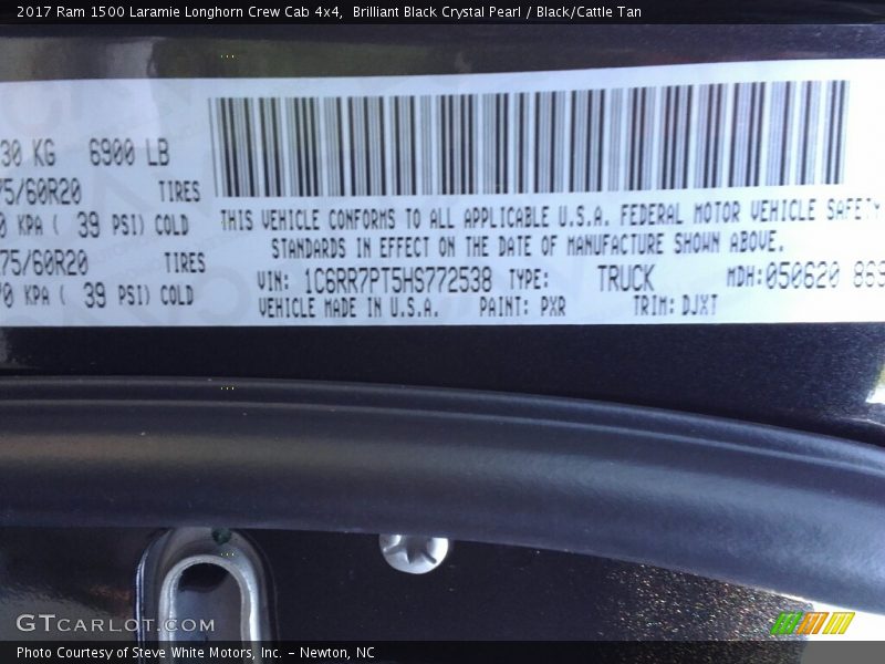 Brilliant Black Crystal Pearl / Black/Cattle Tan 2017 Ram 1500 Laramie Longhorn Crew Cab 4x4