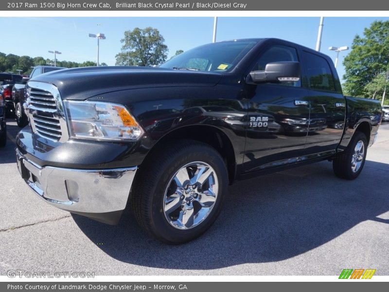 Brilliant Black Crystal Pearl / Black/Diesel Gray 2017 Ram 1500 Big Horn Crew Cab