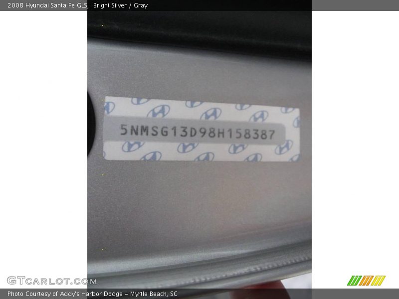 Bright Silver / Gray 2008 Hyundai Santa Fe GLS