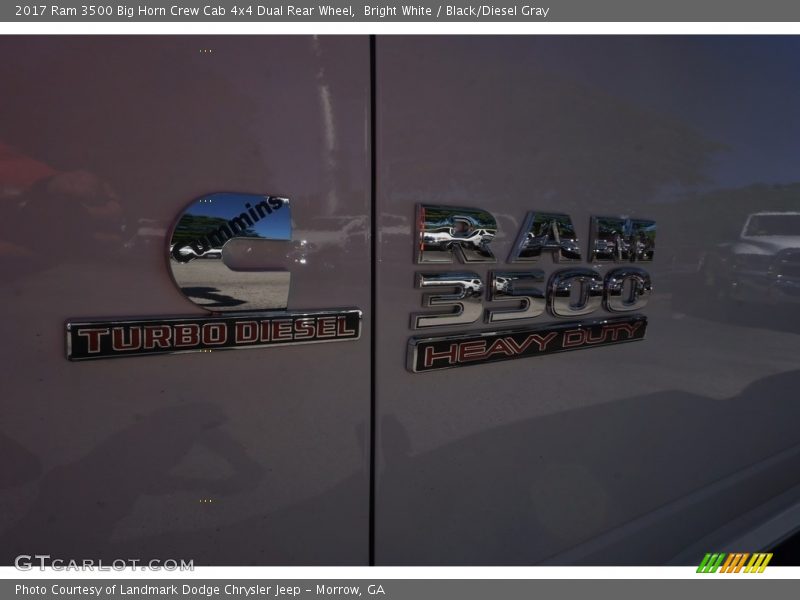 Bright White / Black/Diesel Gray 2017 Ram 3500 Big Horn Crew Cab 4x4 Dual Rear Wheel