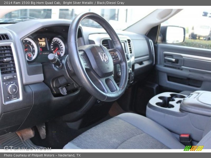 Bright Silver Metallic / Black/Diesel Gray 2014 Ram 1500 Big Horn Quad Cab