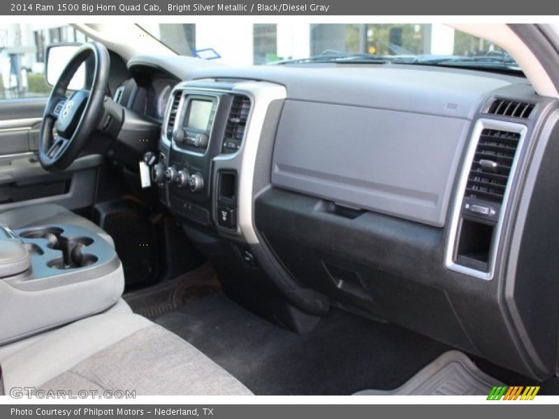 Bright Silver Metallic / Black/Diesel Gray 2014 Ram 1500 Big Horn Quad Cab