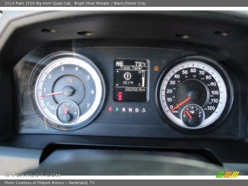 Bright Silver Metallic / Black/Diesel Gray 2014 Ram 1500 Big Horn Quad Cab